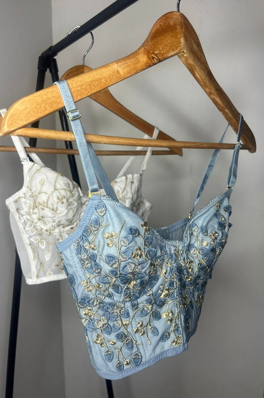 Crop top Madeline- Corset hojas brillantes