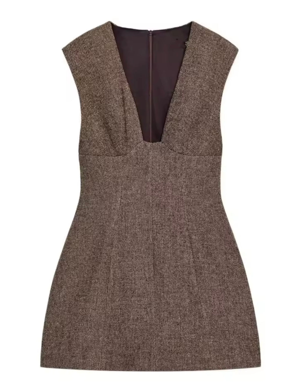 Vestido Recoleta Corto para Mujer, con Cuello en V, Cintura Ajustada