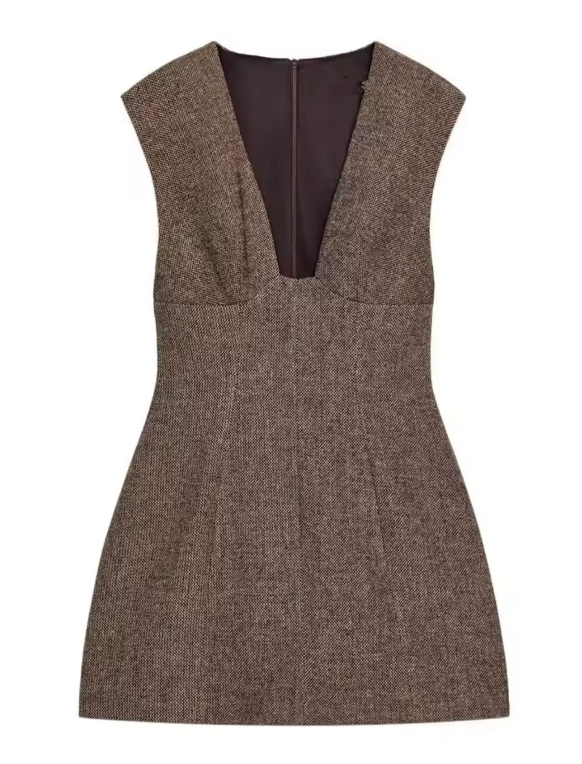 Vestido Recoleta Corto para Mujer, con Cuello en V, Cintura Ajustada