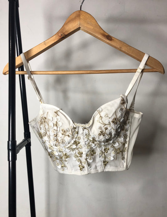 Crop top Madeline- Corset hojas brillantes