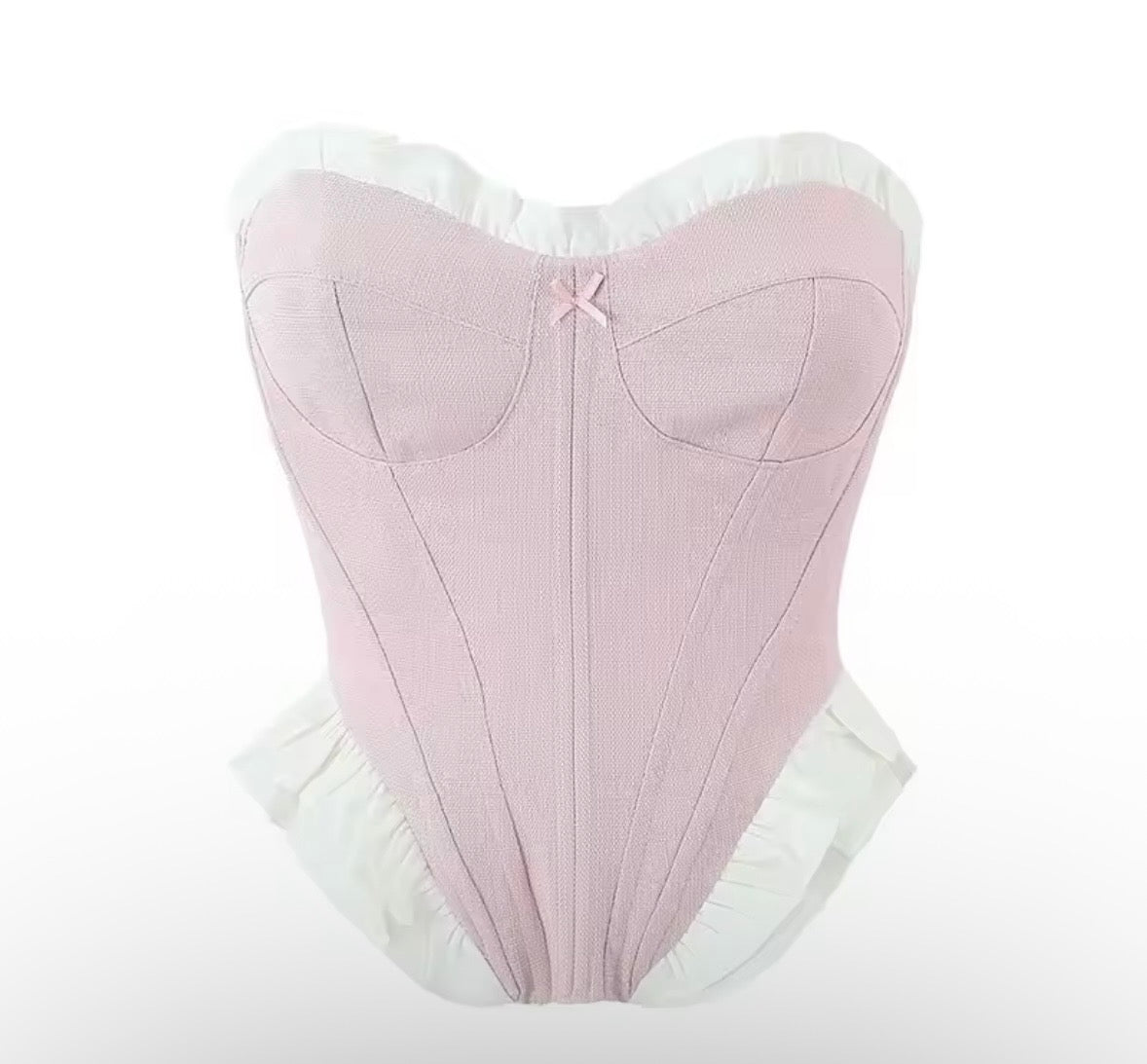 Corset Andamila-Corset Rosa con Volantes