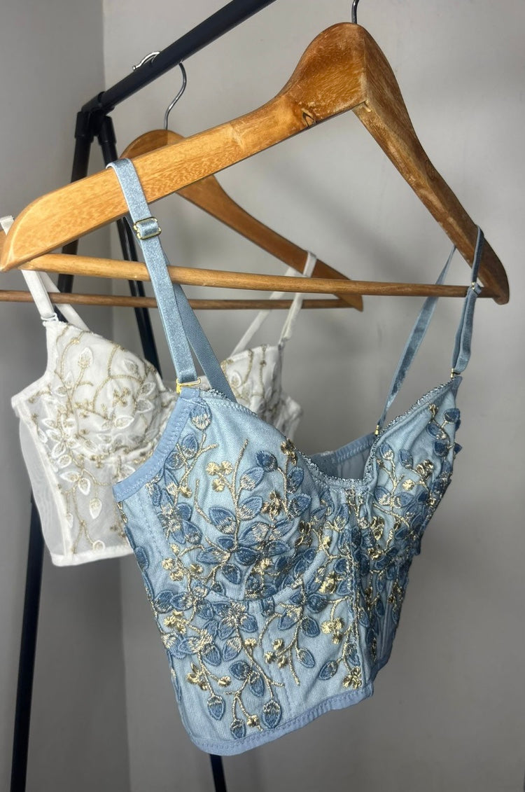 Crop top Madeline- Corset hojas brillantes