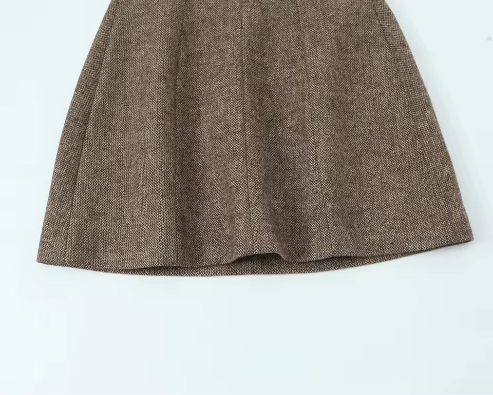 Vestido Recoleta Corto para Mujer, con Cuello en V, Cintura Ajustada