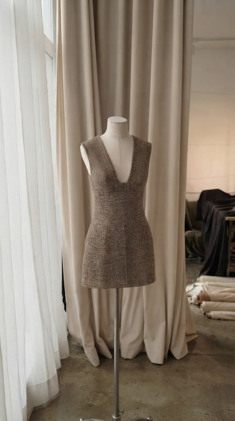 Vestido Recoleta Corto para Mujer, con Cuello en V, Cintura Ajustada