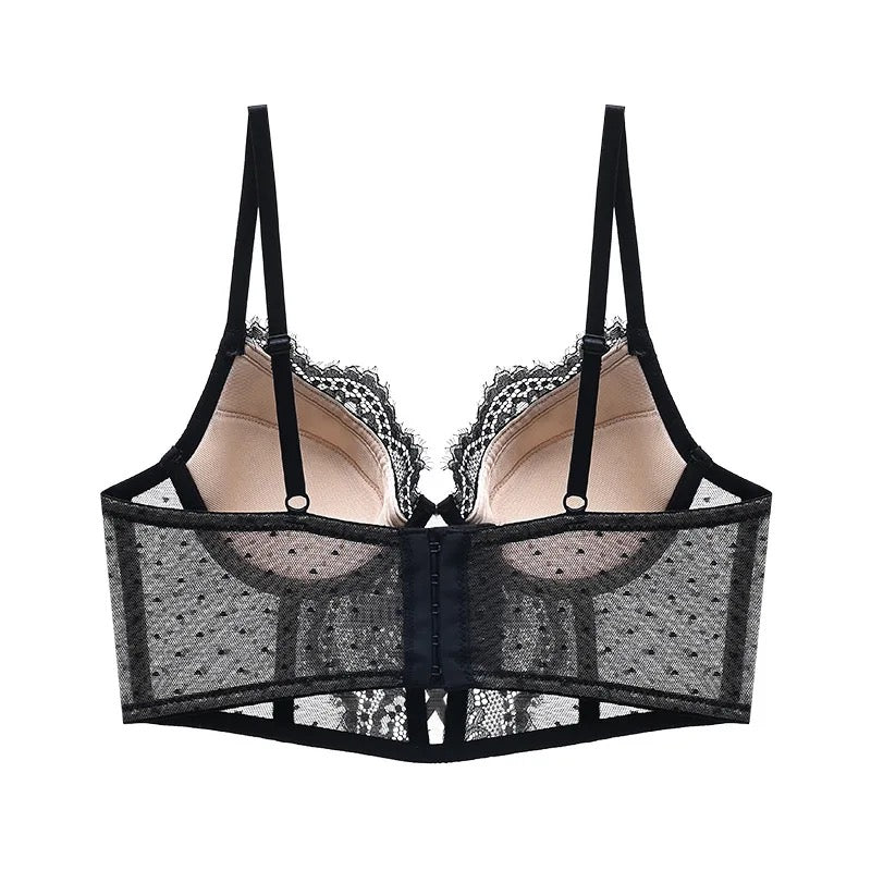Bustier Gabriela – Encaje Negro, Transparencias y Varillas