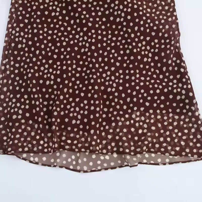 Vestido de Mujer con Estampado de Puntos, sin Mangas, con Tirantes-BAS