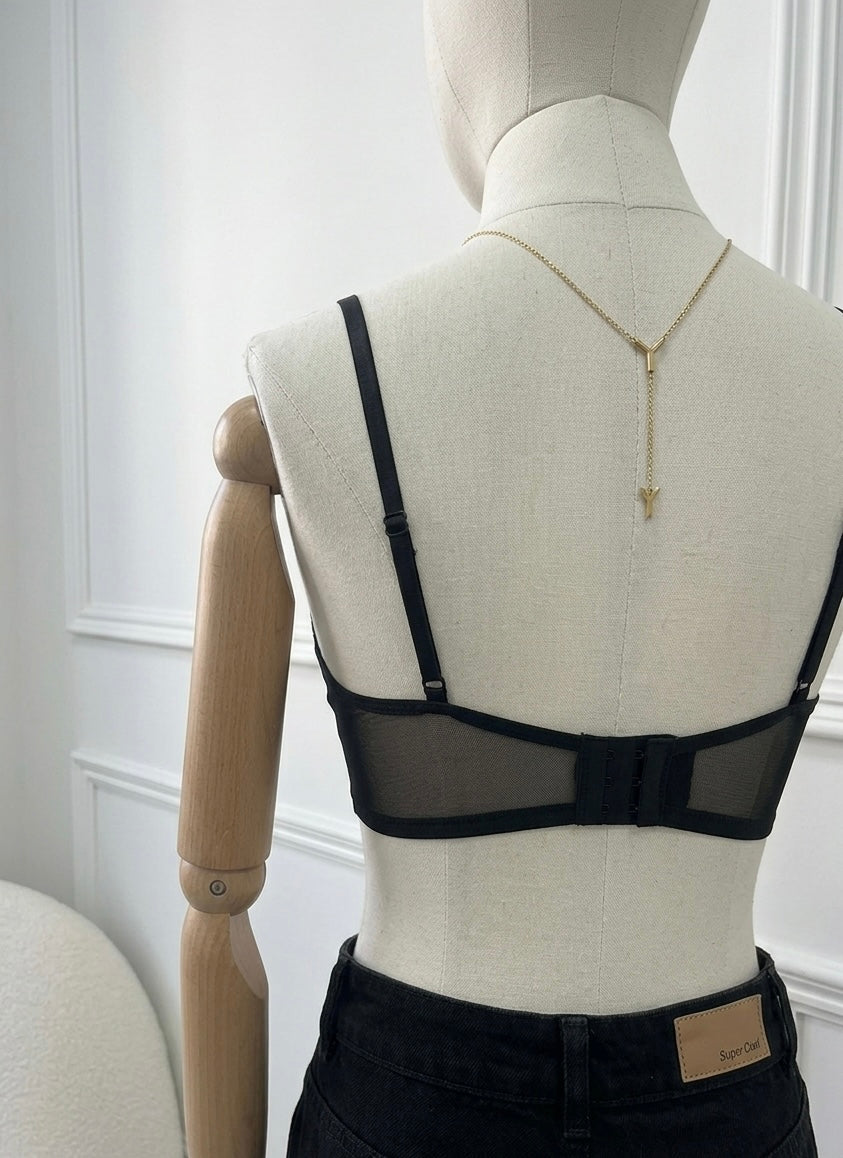 Crop Top Cisne – Top de Encaje con transparencia