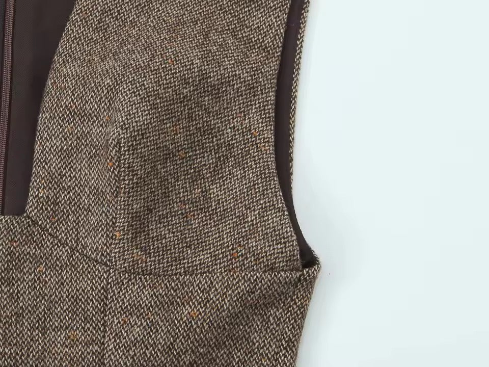 Vestido Recoleta Corto para Mujer, con Cuello en V, Cintura Ajustada
