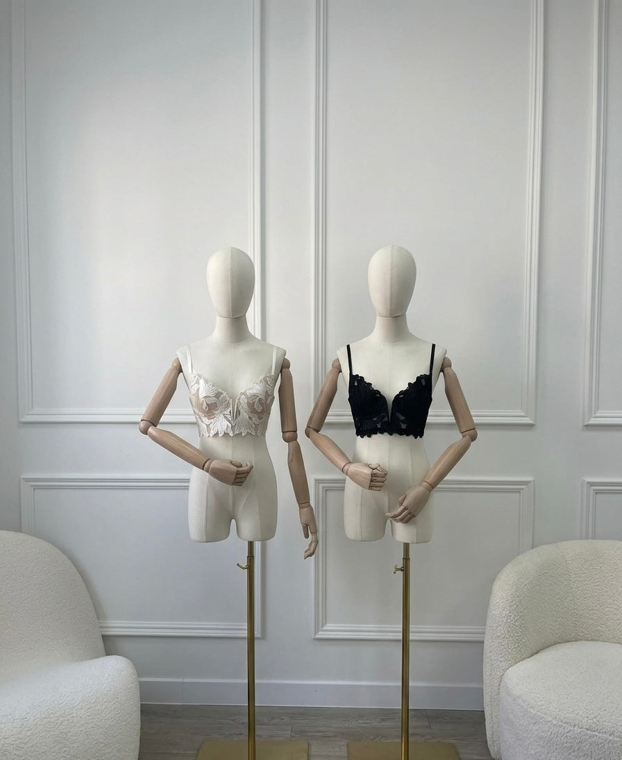 Crop Top Cisne – Top de Encaje con transparencia
