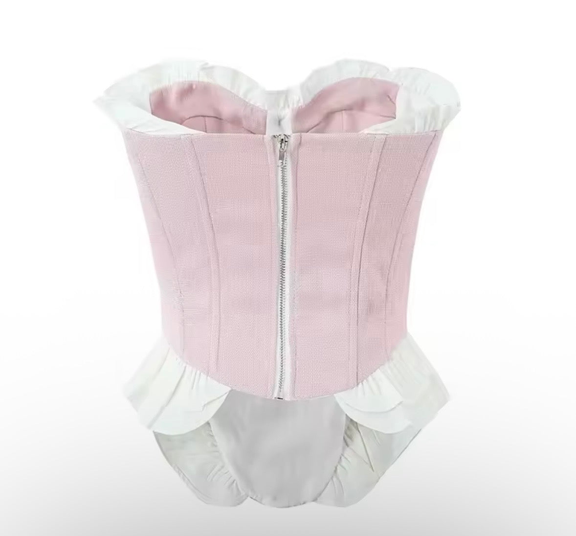Corset Andamila-Corset Rosa con Volantes