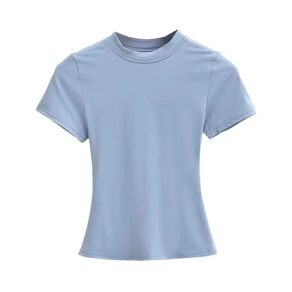 Camiseta básica ajustada de manga corta