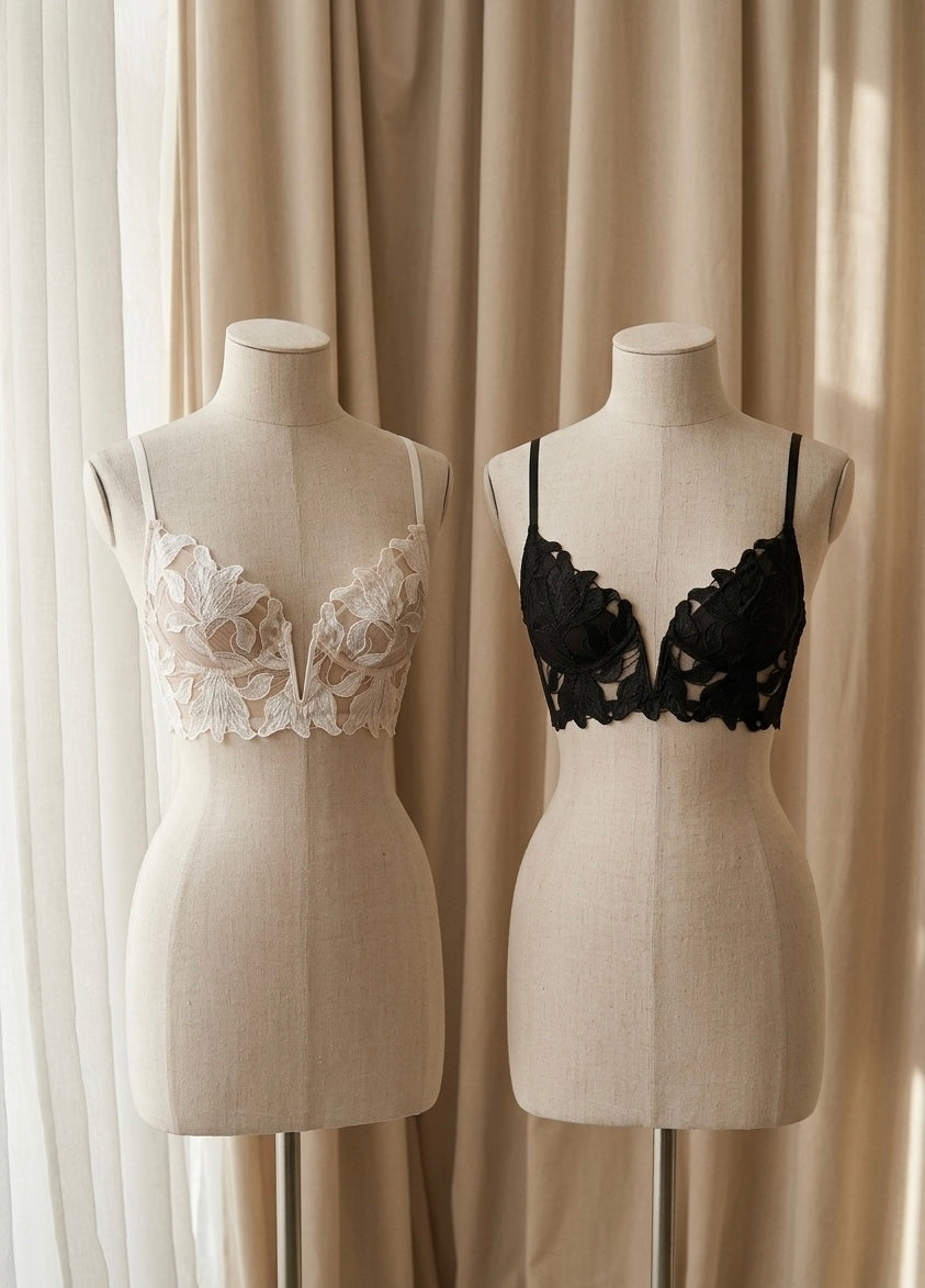 Crop Top Cisne – Top de Encaje con transparencia